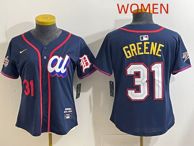Women 2025 Detroit Tigers #31 Greene Drak Blue All star Nike MLB Jersey style 4